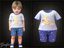 Sims 4 — Infant - Celestial pajamas with smiling moon and starry shorts by Garfiel — A charming infant sleepwear set