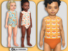 Sims 4 — Toddler Cute Foxes Bodysuits by Pelineldis — Kids fashion clothing: five bodysuits for toddler girls and boys