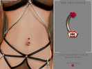 Sims 4 — Gold Vampire Lips Belly Ring by Glitterberryfly — Gold Vampire Lips Belly Ring for cc skins