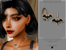 Sims 4 — Gold Vampire Bat Huggie Earrings by Glitterberryfly — Gold Vampire Bat Huggie Earrings