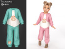 Sims 4 — Delaney Outfit With Bear Print And Jogger Pants by talarian — Cozy outfit with long sleeve bear print top,