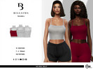 Sims 4 — Rib Jersey Bralet by Bill_Sims — This top features a ribbed material with a straight neckline and a cropped