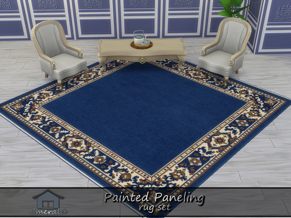 Sims 4 — PaintedPanelingRug3 by Emerald — Painted Paneling is an effective way to modernize any room.(rug set)