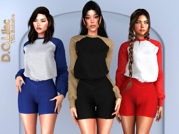 Sims 4 — Chill Mode Set -Bottom- by DOLilac — Includes: (Top + Bottom)