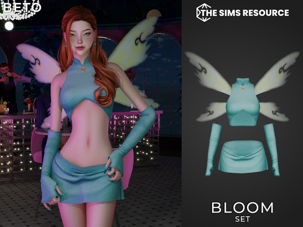 Sims 4 — By Beto - Bloom (Fairy Wings) by Beto_ae0 — Outfit inspired by an iconic TV fairy, enjoy! IMPORTANT