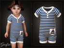 Sims 4 — Toddler - Striped nautical romper with collar and sailboat pocket by Garfiel — A nautical toddler romper