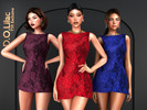 Sims 4 — Jacquard Floral Mini Dress by DOLilac — Custom thumbnail