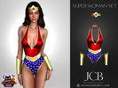 Sims 4 — SUPER WOMAN COSTUME SET by Joan_Campbell_Beauty_ — INCLUDES: SUIT (1 SWATCH)