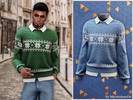 Sims 4 — Nordic snowflake layered sweater by MysteriousOo — A warm knitted sweater featuring traditional Nordic snowflake