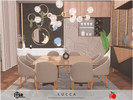 Sims 4 — Lucca - dining by melapples — an elegant dining room in darker wood, beige and black. . 7x6