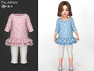 Sims 4 — Adalyn Outfit With Ruffle Top And Capri Pants by talarian — Relaxed outfit with printed mid-sleeve top, layered