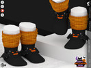 Sims 4 — Shoes KP2F- Infant by KaTPurpura — Socks with a bat design, paired with striped leg warmers in Halloween colors