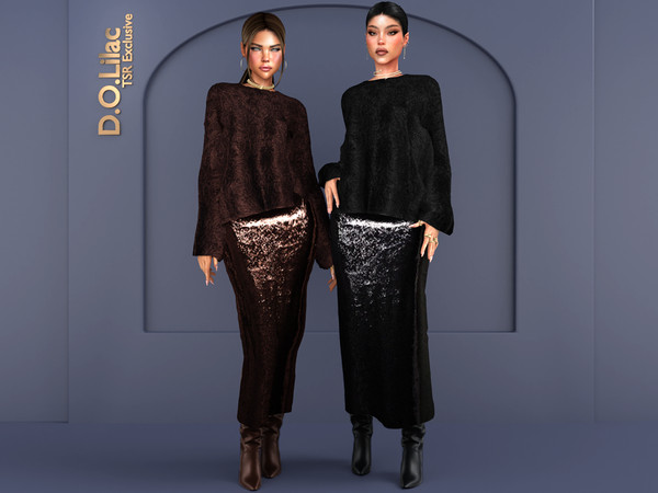 Sims 4 — Dark Opulence Set by DOLilac — Includes: (Top + Bottom)