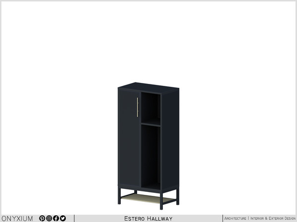 Sims 4 — Estero Cabinet Short With One Door And Two Shelf by Onyxium — Onyxium@TSR Design Workshop Hallway Collection -