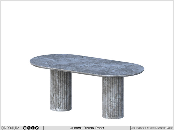 Sims 4 — Jerome Dining Table Capsule Medium by Onyxium — Onyxium@TSR Design Workshop Dining Room Collection - Belong To