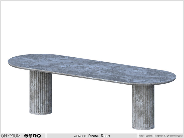 Sims 4 — Jerome Dining Table Capsule Long by Onyxium — Onyxium@TSR Design Workshop Dining Room Collection - Belong To The