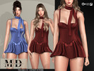Sims 4 — Hannia satin corset style mini dress by Mydarling20 — Outfit Information Age Groups: Teens, Young Adults,