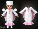 Sims 4 — Infant - Whimsical white winter dress with pink bows and cape by Garfiel — An enchanting winter dress for