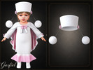 Sims 4 — Infant - Fluffy white winter hat with dangling pom-poms and pink bows by Garfiel — A charming winter hat for