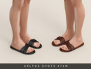 Sims 4 — Leather Cross Slippers Male by Arltos — 11 colors.