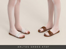 Sims 4 — Leather Cross Slippers Female by Arltos — 11 colors.