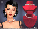 Sims 4 — Maria Pearl Diamond Earrings and Necklace for adults kids toddlers by feyona — Maria Pearl Diamond Earrings and