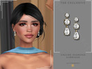 Sims 4 — Encore Diamond Earrings by Glitterberryfly — A diamond statement earring in gold