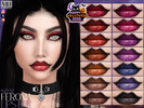 Sims 4 — Feronia Lipstick by MagicHand — Vampy Lips in 18 colors - HQ Compatible.
