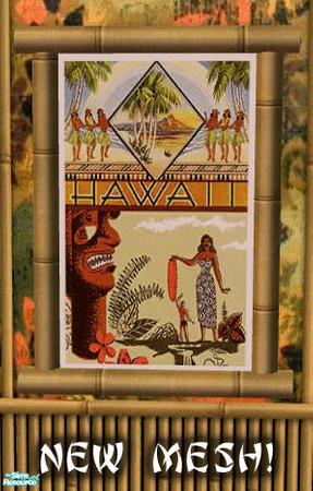 Sims 2 — Sim Tiki - Large Bamboo Frame by Shannanigan — You will need this "master mesh" for all other Frames