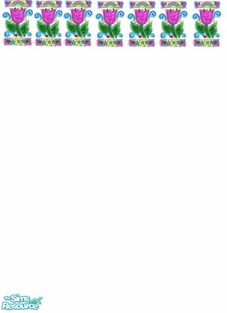 Sims 2 — Flowered Border Wallpaper  by FluffyAuntyDi — A cute flowered border wallpaper for girls rooms this is my for