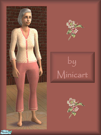 Sims 2 — Mini_FE_PJ_2 by minicart — Nice pj's for your female elder Sim.