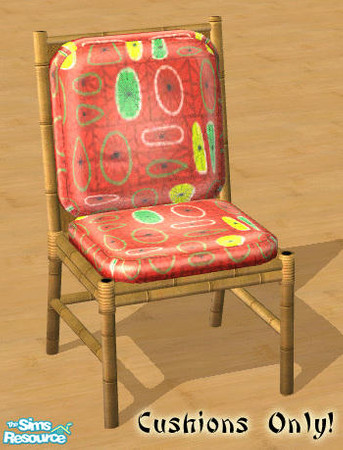 Sims 2 — Sim Tiki - Atomic Tribal Dining Chair by Shannanigan — Cushion Recolor. Requires original mesh to work in your