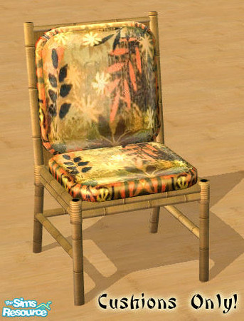 Sims 2 — Sim Tiki - Retro Jungle Dining Chair by Shannanigan — Cushion Recolor. Requires original mesh to work in your