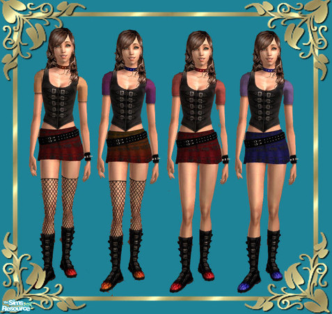 Sims 2 — Uni Dresses by tiefliga — These are alpha edited and recolored from University