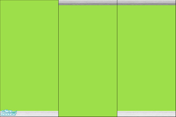 Sims 2 — Greenyellow Wallpaint by juliiee — Set of 3 walls: one with crown molding, one with kick molding, and one with