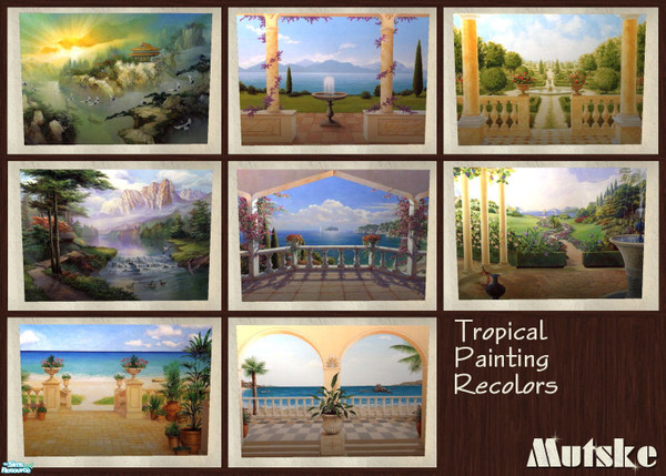 Sims 2 — Tropical Paintings Recolors by Mutske — Recolors from my 3tile painting from the set "Tropial Living".