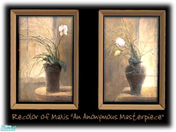 Sims 2 — Serenity Bedroom Painting by dancingaphrodite — Simple, timeless, serene. Comes complete with light wood frames.