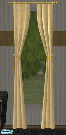Sims 2 — Midas Living Set - Curtain by Riverwillows — Lovely soft gold curtain. Part of the Midas Living by Riverwillows