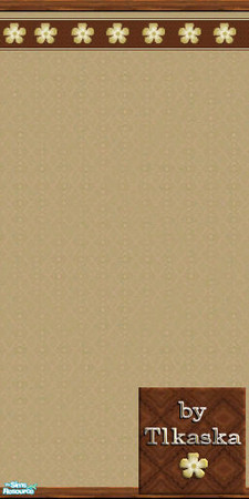 Sims 2 — TC60 Atwa\'s Bathroom - Wallpaper by tlkaska — This dark wood and beige set with little yellow flowers was