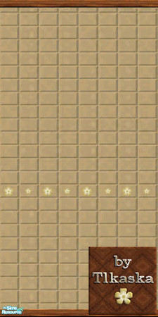 Sims 2 — TC60 Atwa\'s Bathroom - Wall by tlkaska — This dark wood and beige set with little yellow flowers was designed
