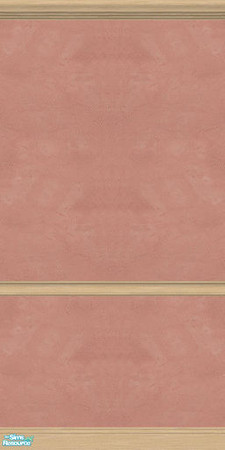 Sims 2 — Country Flowers Wall 10 by ImmeK — A peach-coloured wallpaper, framed in polished lightwood, based on textures