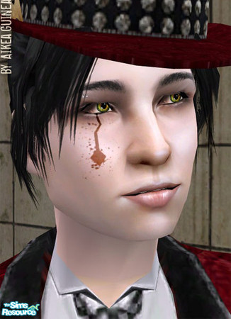 Sims 2 — Mad Hatter Costume for Adult Males - Make Up by aikea_guinea — Eye make up for use with Mad Hatter Costume.