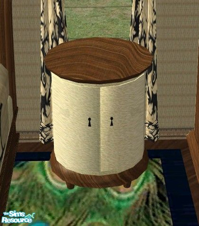 Sims 2 — Gold Coast Bedroom - Nightstand by Riverwillows — Wonderful bedroom made from rich dark oak, gold damask and