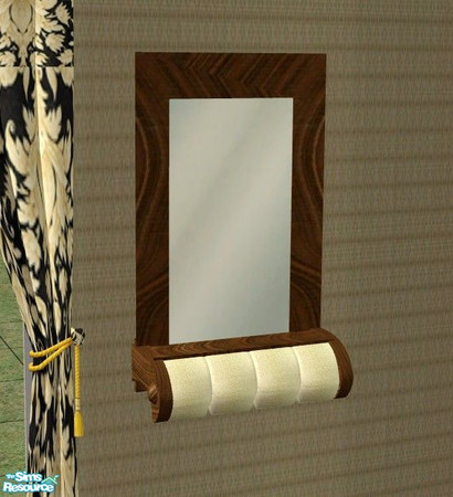 Sims 2 — Gold Coast Bedroom - Mirror by Riverwillows — Wonderful bedroom made from rich dark oak, gold damask and gold