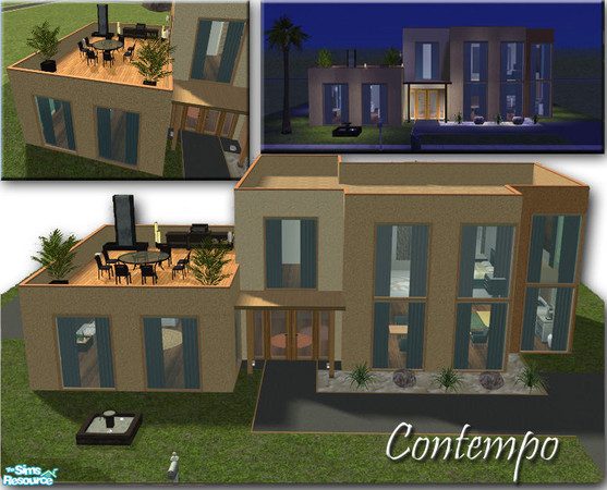 Sims 2 — Contempo by nikisatez05 — A medium sized double story lot in a contemporary and modern style. Boasting