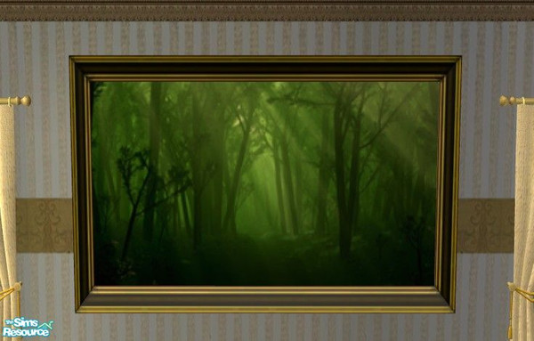 Sims 2 — Midas Living Set - Large Painting by Riverwillows — Beautiful 3 tile painting. Artist is Ryan Bliss of Digital