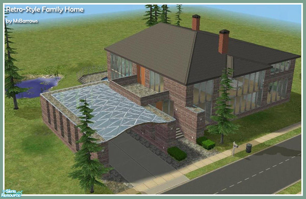 Sims 2 — Retro-Style Family Home by MsBarrows — A retro-style house for a small family. Features a luxurious master