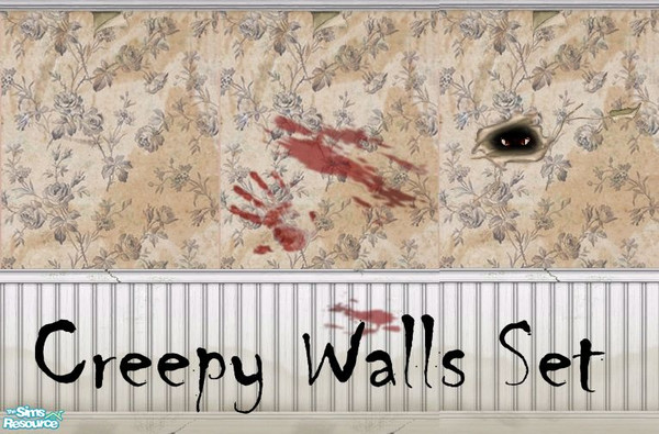 Sims 2 — Creepy Walls Set by MetraGnome — This is a set of creepy looking wallpapers I created to give your Sims that