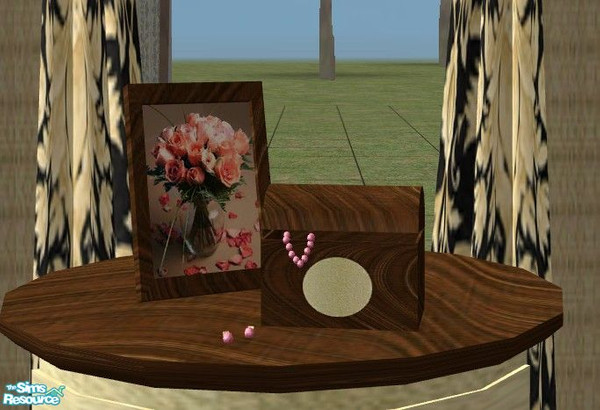 Sims 2 — Gold Coast Bedroom - Decor by Riverwillows — Wonderful bedroom made from rich dark oak, gold damask and gold