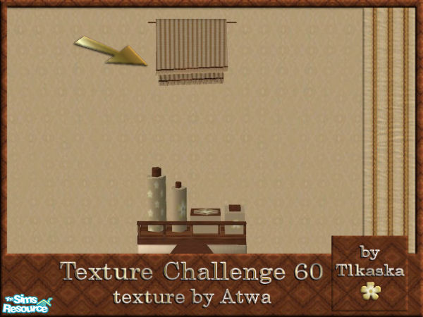 Sims 2 — TC60 Atwa\'s Bathroom - Toiletshelf - Deco by tlkaska — This dark wood and beige set with little yellow flowers